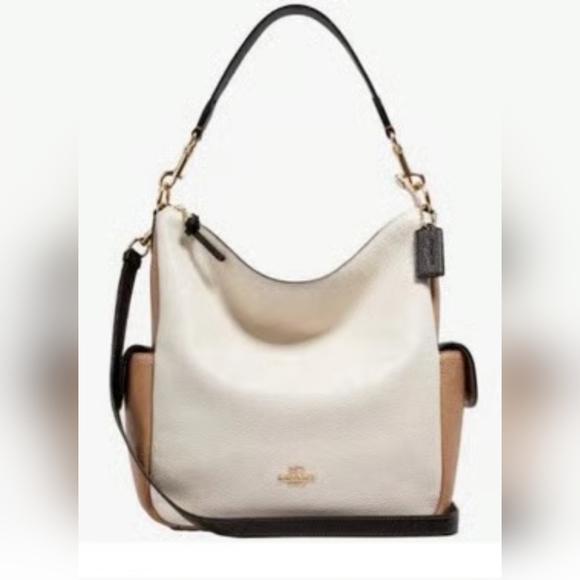 Coach Penny Shoulder Duffle in Chalk Colorblock Cream, Tan & Black Never Carried - Picture 13 of 16